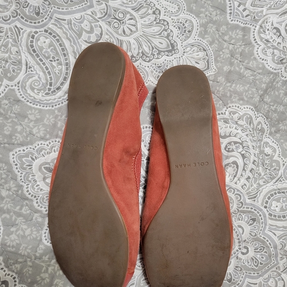 Cole Haan Elbridge Red Suede Comfort Flats Leather Cap Toe Women's 8.5 - Picture 3 of 5
